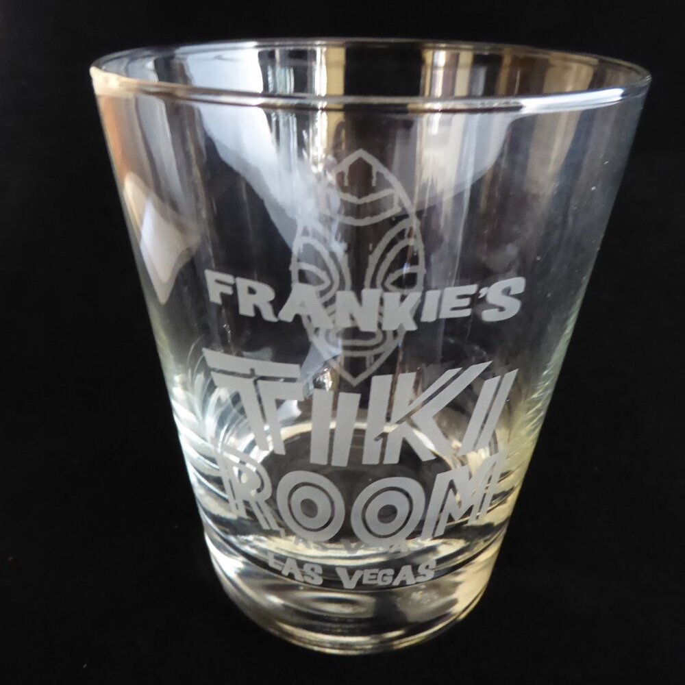 NEW SET OF 4 VINTAGE FRANKIE’S TIKI ROOM ETCHED LAS VEGAS OLD FASHIONED GLASSES